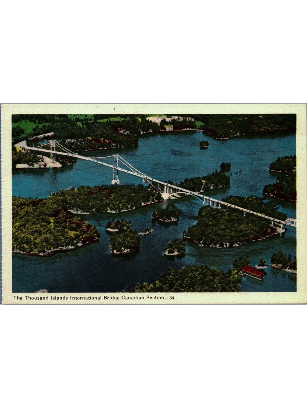 The Thousand Islands International Bridge Canadian Section Canada Postcard